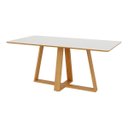 Ver imagem 1 de Mesa de Jantar Mdf 6 Lugares 180cm Off White/freijó Tm87