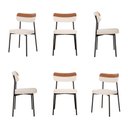 Ver imagem 1 de Kit com 6 Cadeiras para Sala de Jantar Mona Yescasa Branco/Palha/Caramelo