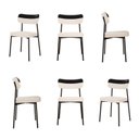 Ver imagem 1 de Kit com 6 Cadeiras para Sala de Jantar Mona Yescasa Branco/Palha/Preto