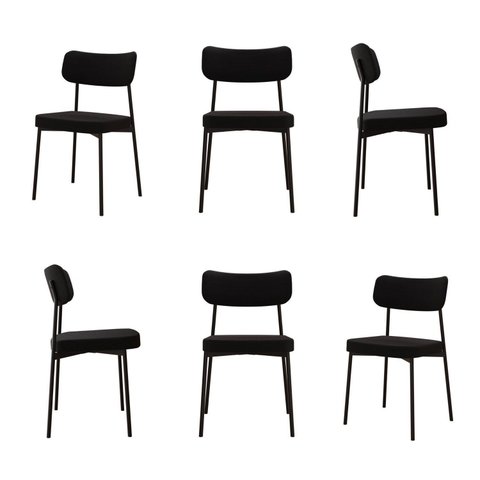 Kit com 6 Cadeiras para Sala de Jantar Mona Yescasa Preto