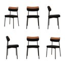 Ver imagem 1 de Kit com 6 Cadeiras para Sala de Jantar Mona Yescasa Preto/Caramelo