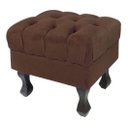 Ver imagem 2 de Kit 02 Puffs Decorativo Em Captonê Retrô Luis Xv Suede Marrom - LM DECOR