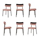 Ver imagem 1 de Kit com 6 Cadeiras para Sala de Jantar Mona Yescasa Rosa/Preto