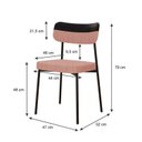 Ver imagem 3 de Kit com 6 Cadeiras para Sala de Jantar Mona Yescasa Rosa/Preto