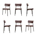 Ver imagem 1 de Kit com 6 Cadeiras para Sala de Jantar Mona Yescasa Marrom/Café