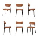 Ver imagem 1 de Kit com 6 Cadeiras para Sala de Jantar Mona Yescasa Marrom/Caramelo