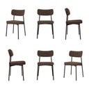 Ver imagem 1 de Kit com 6 Cadeiras para Sala de Jantar Mona Yescasa Marrom/Castor