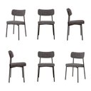 Ver imagem 2 de Kit com 6 Cadeiras para Sala de Jantar Estofadas em Aço Mona Cinza Yescasa