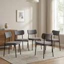 Ver imagem 1 de Kit com 6 Cadeiras para Sala de Jantar Estofadas em Aço Mona Cinza Yescasa
