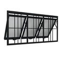 Ver imagem 1 de Janela Maxim Ar 3 Seções Aluminio Preto com Grade Linha 25 - 40x150