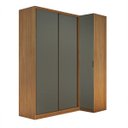 Ver imagem 7 de Guarda Roupa de Canto Porta de Correr 3 Portas Mdf Altezza Clean Belmax:freijó/titânio