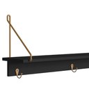 Ver imagem 2 de Prateleira Decorativa C/ Ganchos 90cm Nero/dourado