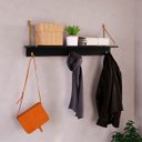 Ver imagem 3 de Prateleira Decorativa C/ Ganchos 90cm Nero/dourado