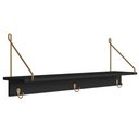 Ver imagem 1 de Prateleira Decorativa C/ Ganchos 90cm Nero/dourado