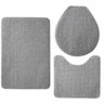 Jogo de tapetes para banheiro Relevo 3 peças Cinza - 1