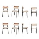 Ver imagem 1 de Kit com 8 Cadeiras para Sala de Jantar Mona Yescasa Bege/Areia Corriente/Caramelo