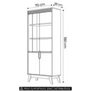 Ver imagem 4 de Cristaleira Portas de Vidro 80cm Cannes Off White/Canela Z30 - Mpozenato