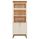 Ver imagem 6 de Cristaleira Portas de Vidro 80cm Cannes Off White/Canela Z30 - Mpozenato