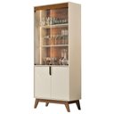 Ver imagem 1 de Cristaleira Portas de Vidro 80cm Cannes Off White/Canela Z30 - Mpozenato