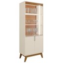 Ver imagem 7 de Cristaleira Portas de Vidro 80cm Cannes Off White/Canela Z30 - Mpozenato