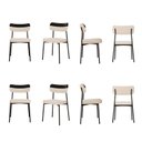 Ver imagem 1 de Kit com 8 Cadeiras para Sala de Jantar Mona Yescasa Bege/Areia Corriente/Preto