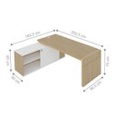 Ver imagem 2 de Conjunto Mesa Executiva e Armário Burton Carvalho Branco