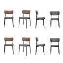 Ver imagem 1 de Kit com 8 Cadeiras para Sala de Jantar Mona Yescasa Cinza/Corriente/Caramelo