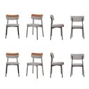 Ver imagem 1 de Kit com 8 Cadeiras para Sala de Jantar Mona Yescasa Cinza Corriente/Caramelo