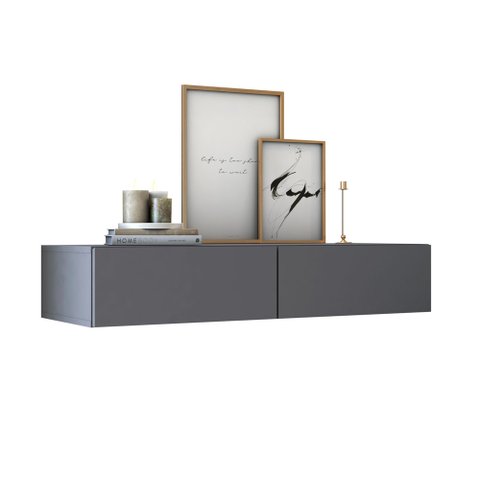 Aparador Buffet Suspenso 2 Gavetas Bancada Eros 90cm Luxo