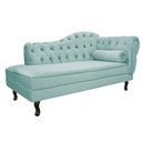 Ver imagem 1 de Diva Recamier Diana 160cm Lado Esquerdo Suede - ADJ Decor - Azul Tiffany