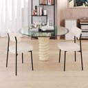 Ver imagem 3 de Kit com 8 Cadeiras para Sala de Jantar Mona Yescasa Branco/Palha Corriente