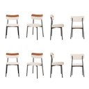 Ver imagem 1 de Kit com 8 Cadeiras para Sala de Jantar Mona Yescasa Branco/Palha Corriente/Caramelo