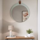 Ver imagem 1 de Espelho Decorativo 60x60cm com Alça em Couro Bella Yescasa