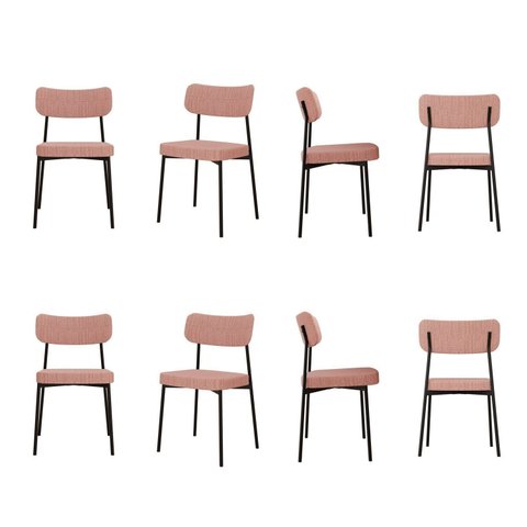 Kit com 8 Cadeiras para Sala de Jantar Mona Yescasa Rosa/Preto