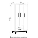 Ver imagem 4 de Guarda Roupa Infantil 3 Portas Slim Q Encanto Freijó/branco - Qmovi