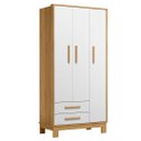 Ver imagem 1 de Guarda Roupa Infantil 3 Portas Slim Q Encanto Freijó/branco - Qmovi