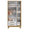Guarda Roupa Infantil 3 Portas Slim Q Encanto Freijó/branco - Qmovi - 5