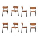 Ver imagem 1 de Kit com 8 Cadeiras para Sala de Jantar Mona Yescasa Marrom/Caramelo
