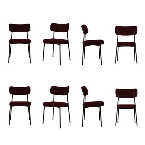 Kit com 8 Cadeiras para Sala de Jantar Mona Yescasa Vermelho/Bordô
