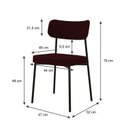Ver imagem 3 de Kit com 8 Cadeiras para Sala de Jantar Mona Yescasa Vermelho/Bordô