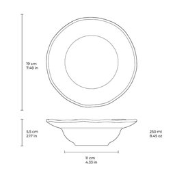 Conjunto com 4 Pratos de Entrada/sobremesa Orgânico Eclipse Ø19x5,5cm 250ml - 8