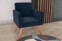 Ver imagem 1 de Poltrona Decorativa Dallas Veludo Azul E433 - Matrix
