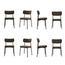 Ver imagem 1 de Kit com 8 Cadeiras para Sala de Jantar Mona Yescasa Marrom/Sand