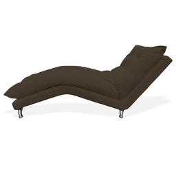 Espreguiçadeira Chaise Decorativa Estofada Sala de Estar Diva Suede Marrom - LM DECOR - 3