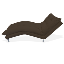 Espreguiçadeira Chaise Decorativa Estofada Sala de Estar Diva Suede Marrom - LM DECOR - 2