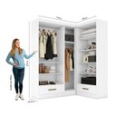 Ver imagem 3 de Closet Modulado de Canto 3 Peças 2 Gavetas Smart Plus