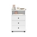 Ver imagem 3 de Mesa de Cabeceira Luxo New 3 Gavetas Branco – EJ Móveis