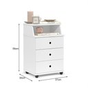 Ver imagem 5 de Mesa de Cabeceira Luxo New 3 Gavetas Branco – EJ Móveis