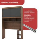 Ver mais imagens de Guarda-Roupa Solteiro 2 Portas com Cabeceira Gênova Plus Cinza/Ipê Wood/Grafite