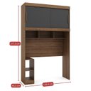 Ver imagem 4 de Guarda-Roupa Solteiro 2 Portas com Cabeceira Gênova Plus Cinza/Ipê Wood/Grafite